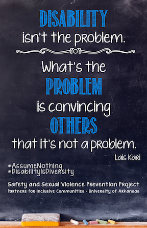 Quote by Lais Kari - Disability is not the problem. See caption.