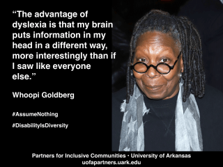 Photo of Whoopi Goldberg with quote - full description in text